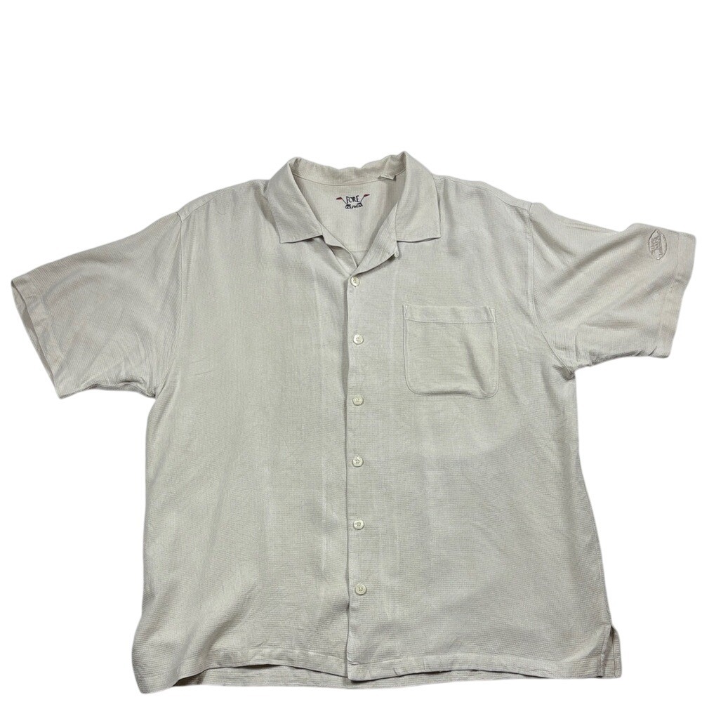 Fore Golfwear Short Sleeve Button Up Silk Shirt Mens Size XL Mikes Hard Lemonade